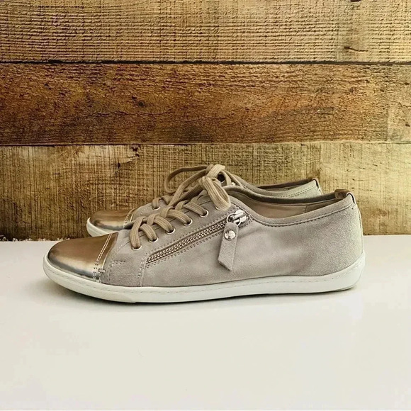 AGL Attilio Giusti Metallic Cap Toe Suede Sneakers - Picture 3 of 11